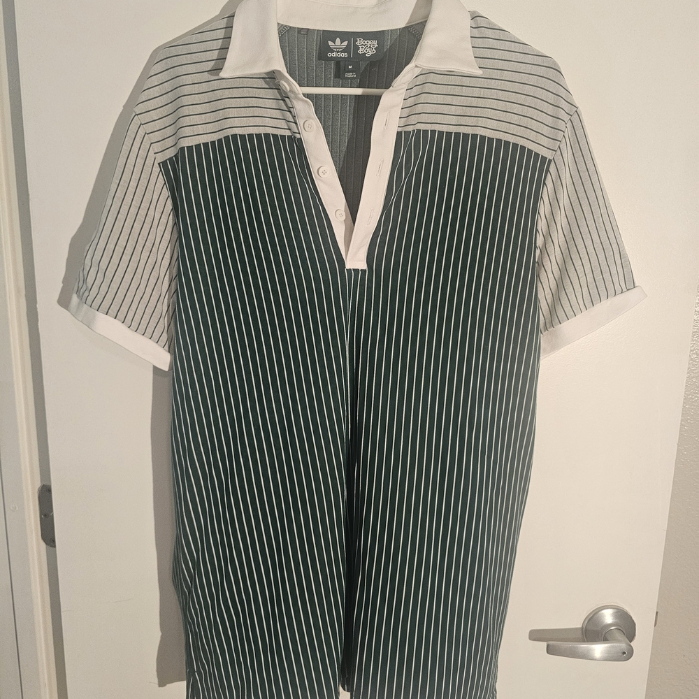 Adidas Green Striped Men's Shirt